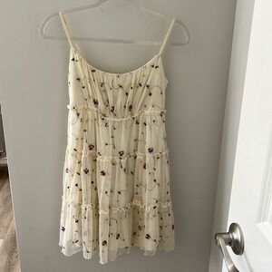 Altar’d State Ivory Dress with Floral Embroidery